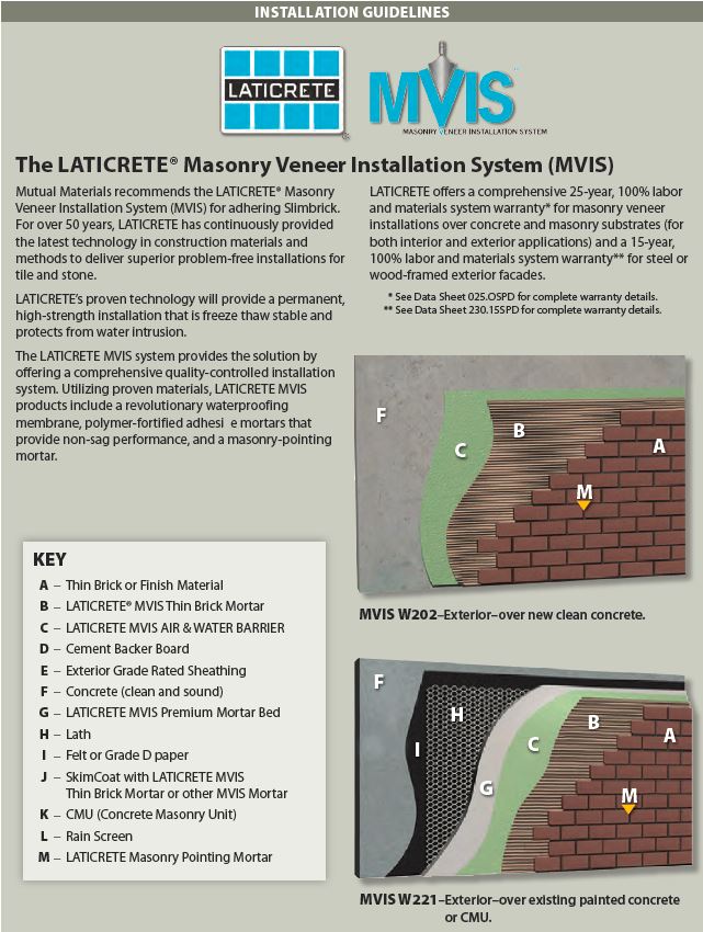 Slimbrick Installation With Laticrete Mutual Materials